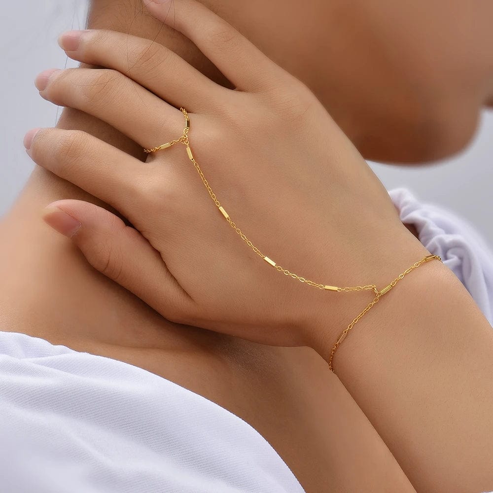 Hand Bracelet with Ring Chain Jewelry Chaine Bijoux