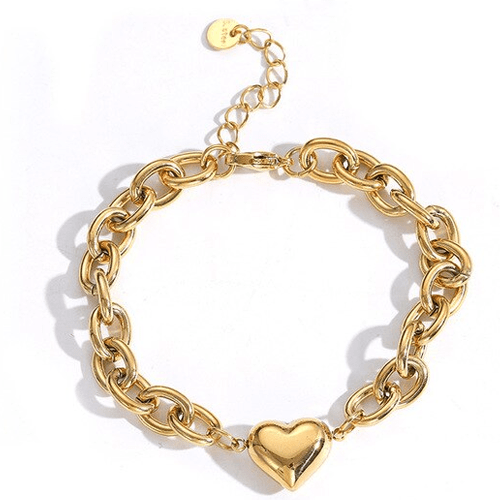 Bracelet chaine maillons avec coeur