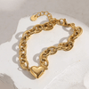 Bracelet chaine maillons avec coeur