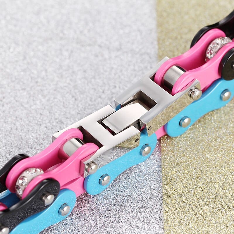 Bracelet chaine moto homme tricolore