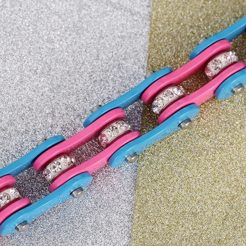 Bracelet chaine moto homme tricolore