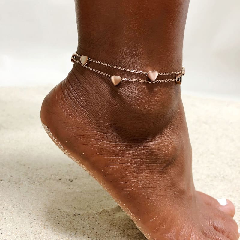 Bracelet de cheville coeur