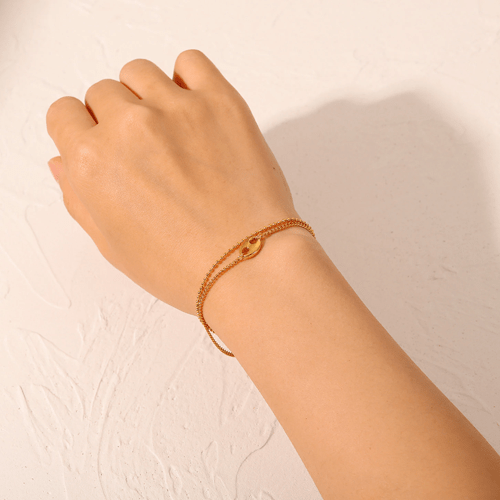 Bracelet graine de café acier inoxydable doré