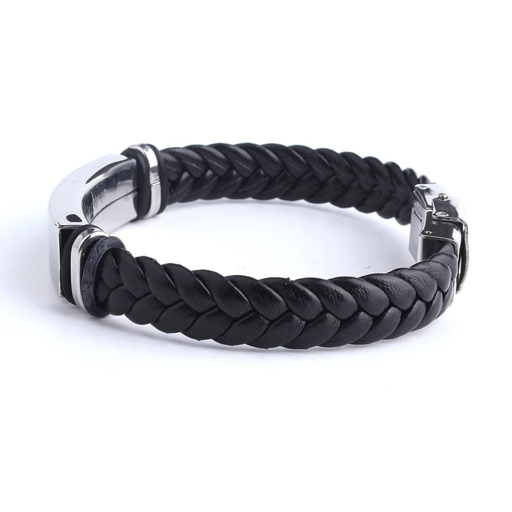 Bracelet homme gourmette acier cable tressé