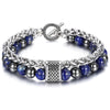 Bracelet Lapis Lazuli en Hématite et en Acier Homme (Perle)