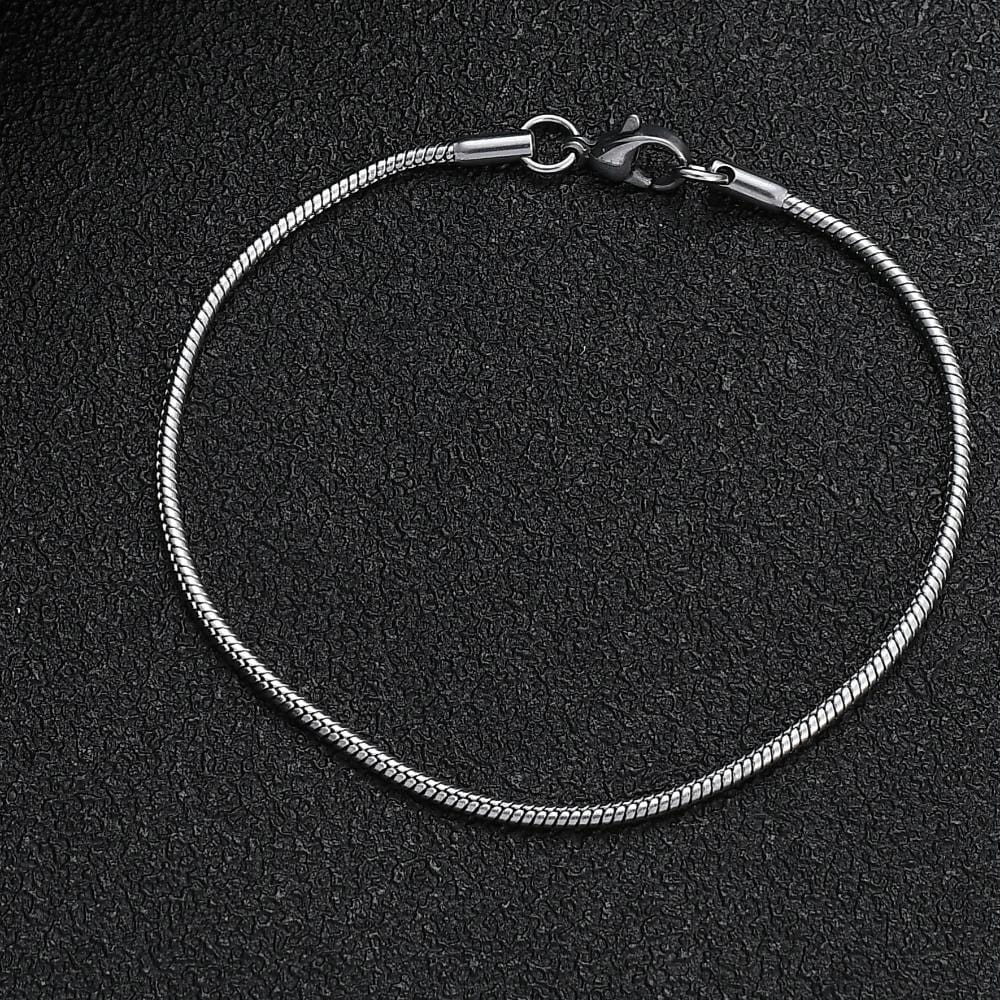 Mens Silver Snake Chain Bracelet