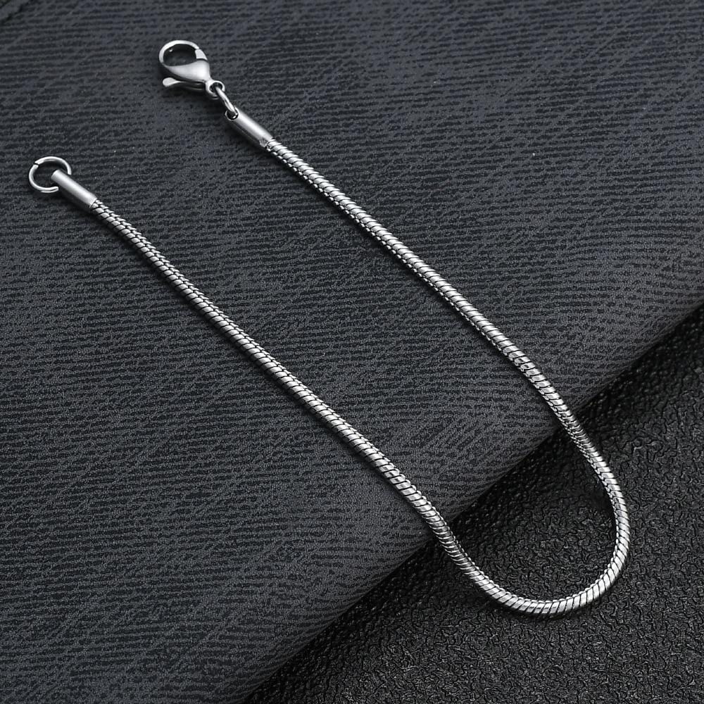 Mens Silver Snake Chain Bracelet