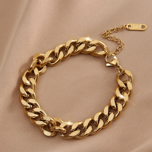 Bracelet or grosse maille