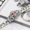 Bracelet Tête De Mort Luxueuse en Argent