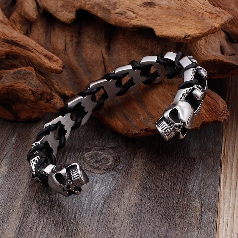 Bracelet Tête de Mort Skull en Acier Homme