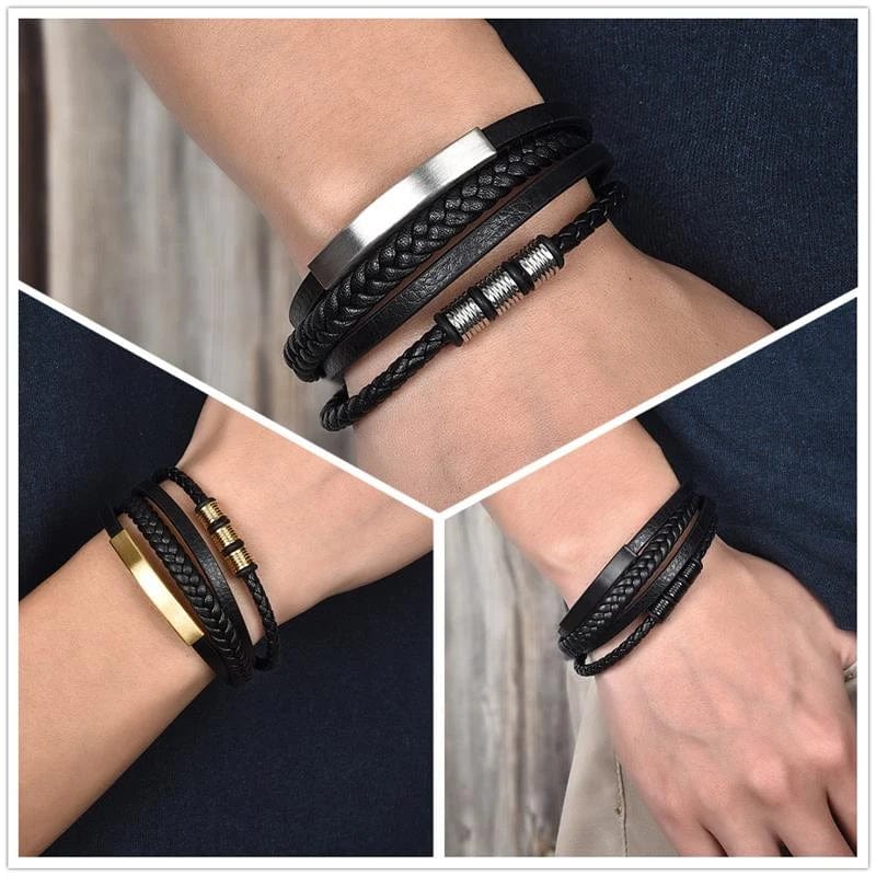 Bracelet triple gourmette homme