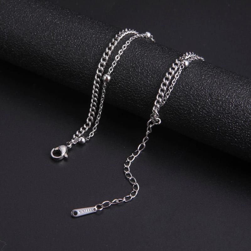 Chaine de cheville double argent