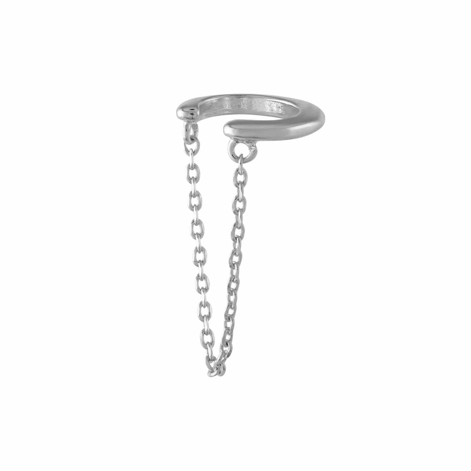 Classic Chain Ear Cuff in Sterling Silver