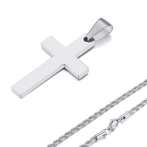 Collier croix chaine homme
