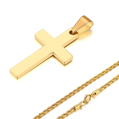 Collier croix chaine homme