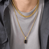 Collier double chaine pendentif homme