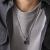 Collier double chaine pendentif homme