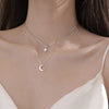 Collier double rang lune
