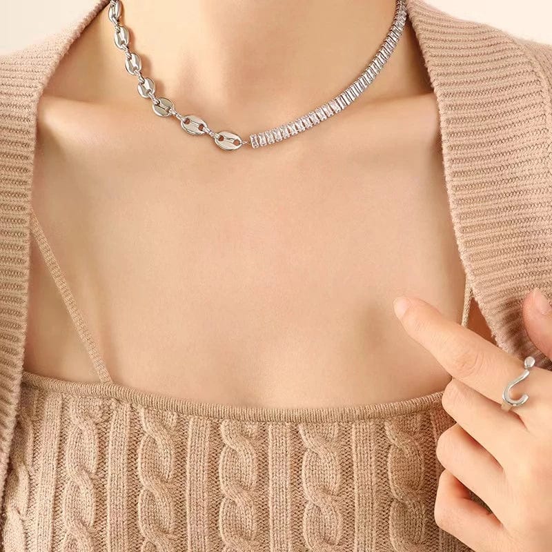 Collier grain de café cristal