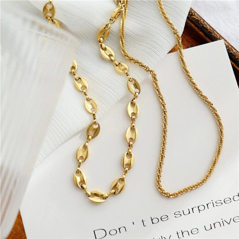 Collier grain de café or femme