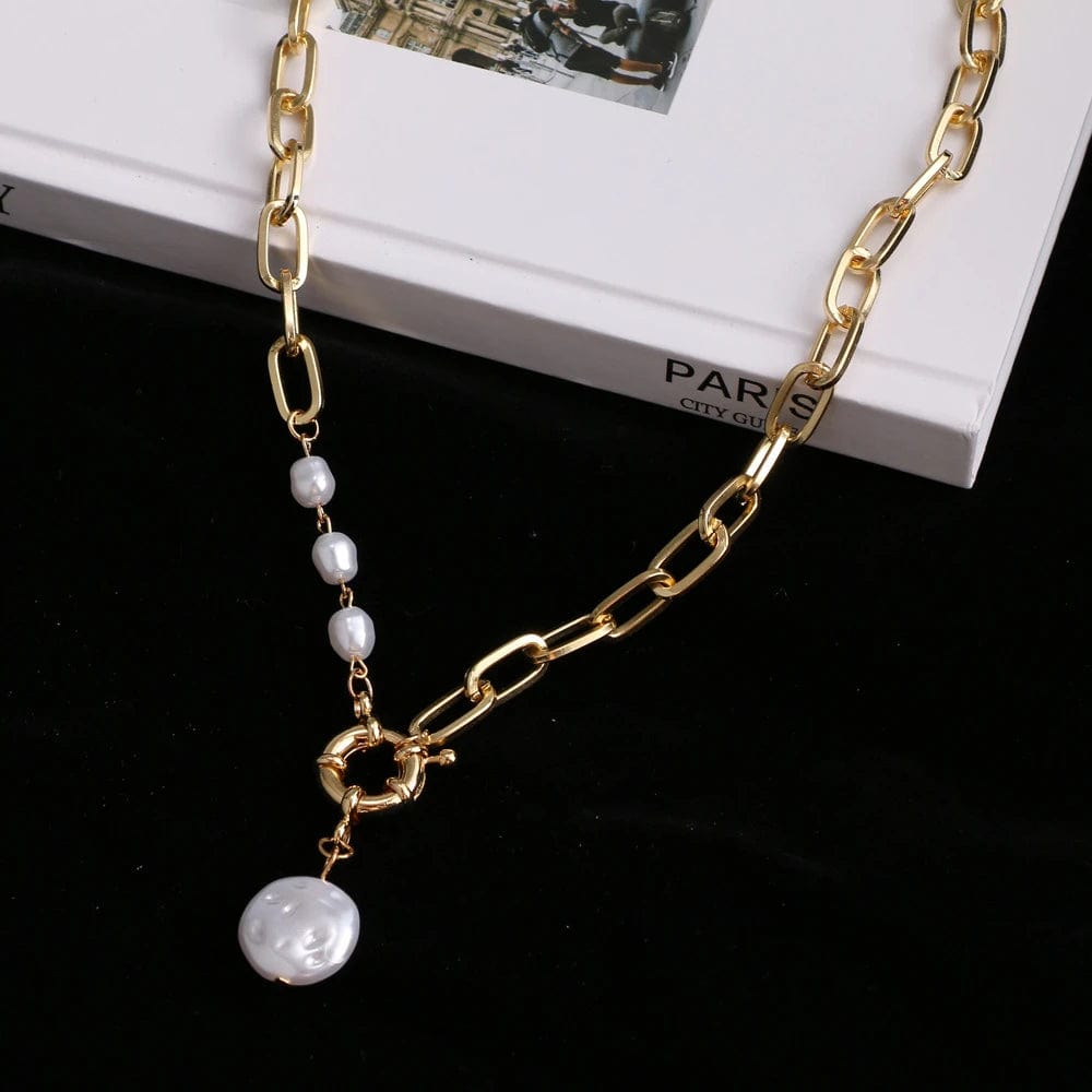 Collier grain de cafe perle
