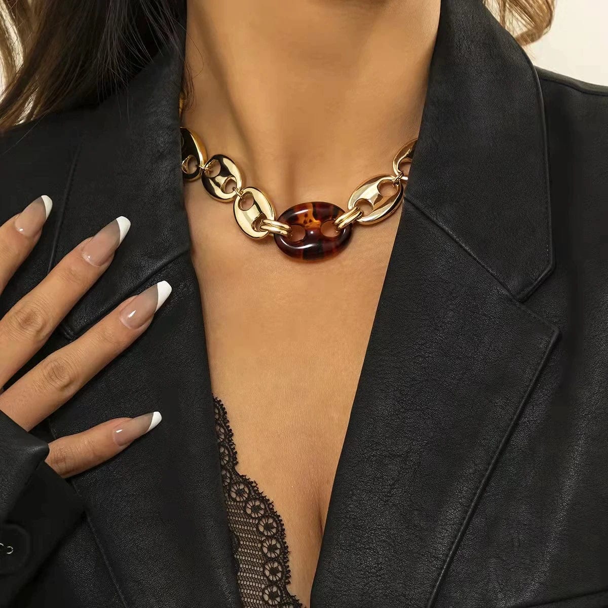 Collier graine de café 11mm