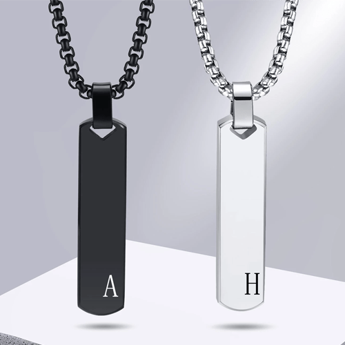 Collier homme chaine et barre rigide