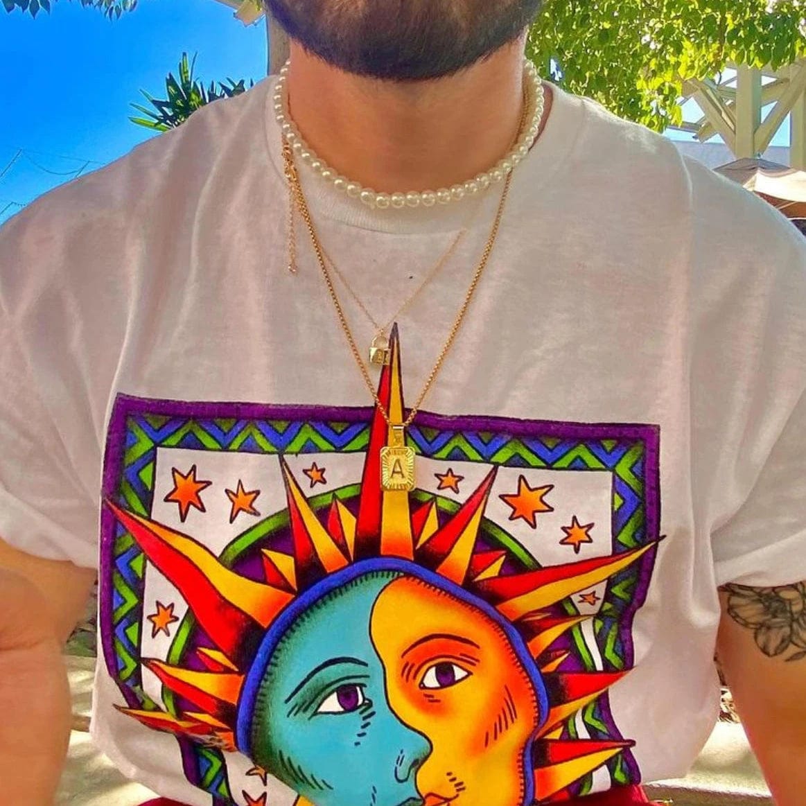 Collier homme pendentif lettre