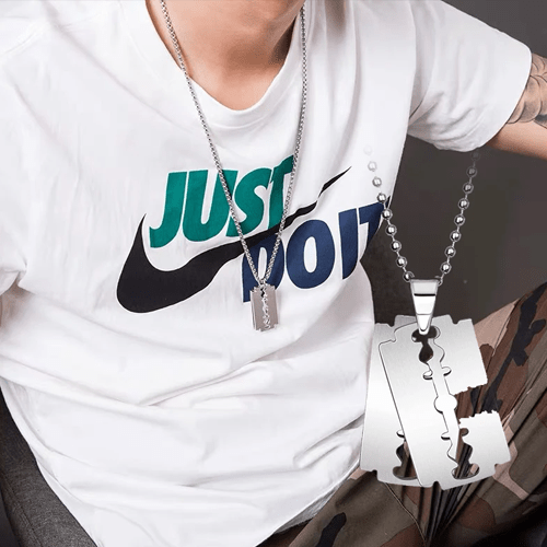Collier lame de rasoir homme