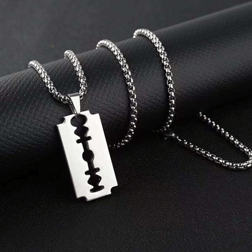 Men's Razor Blade Necklace | Chain Jewelry - Chaîne Bijoux