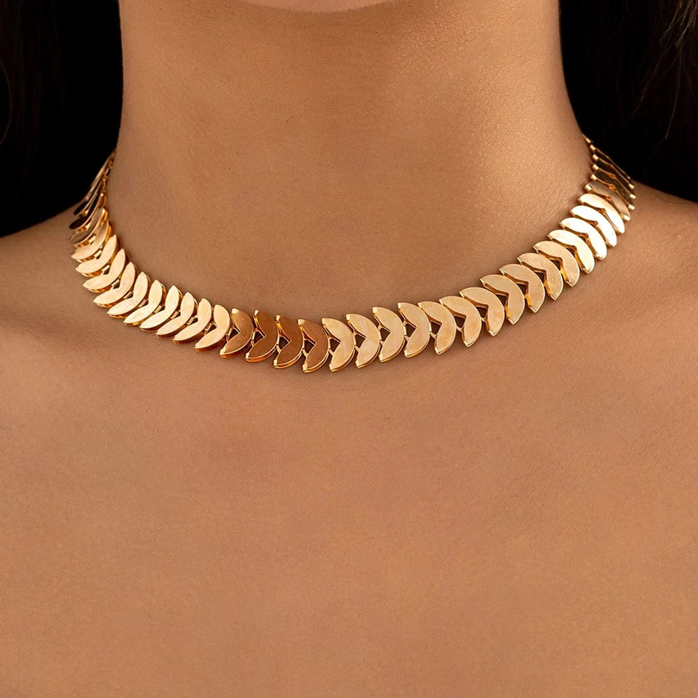 Collier ras de cou feuille