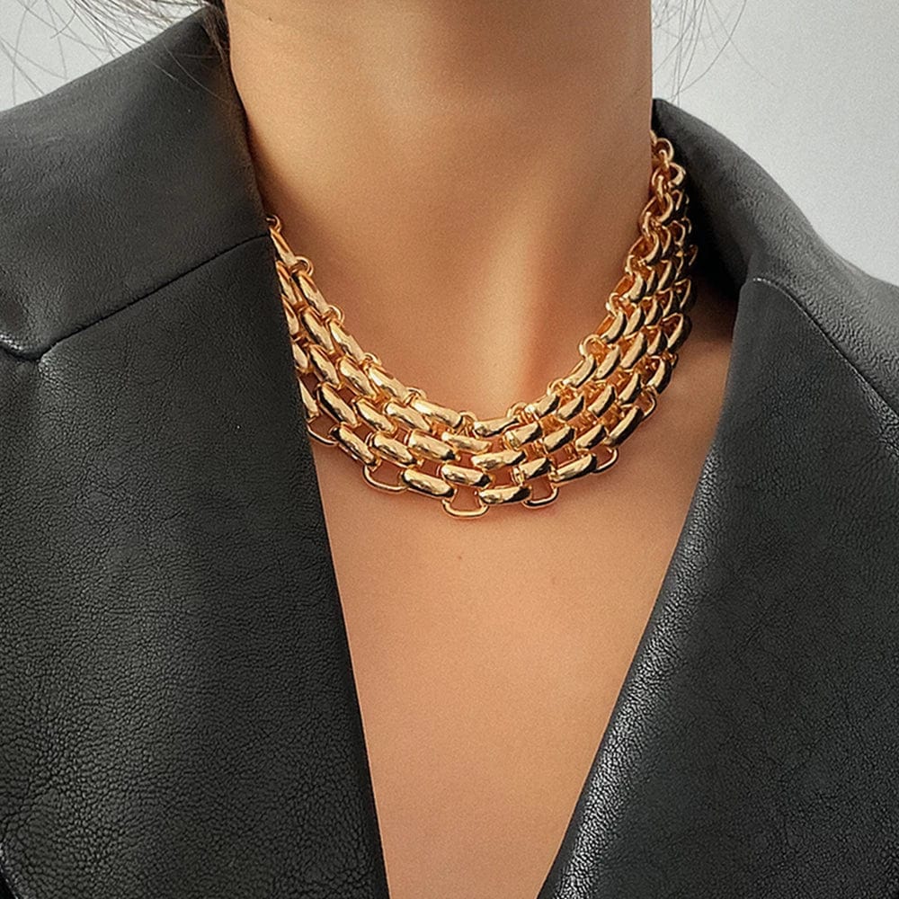 Collier ras de cou maille plate