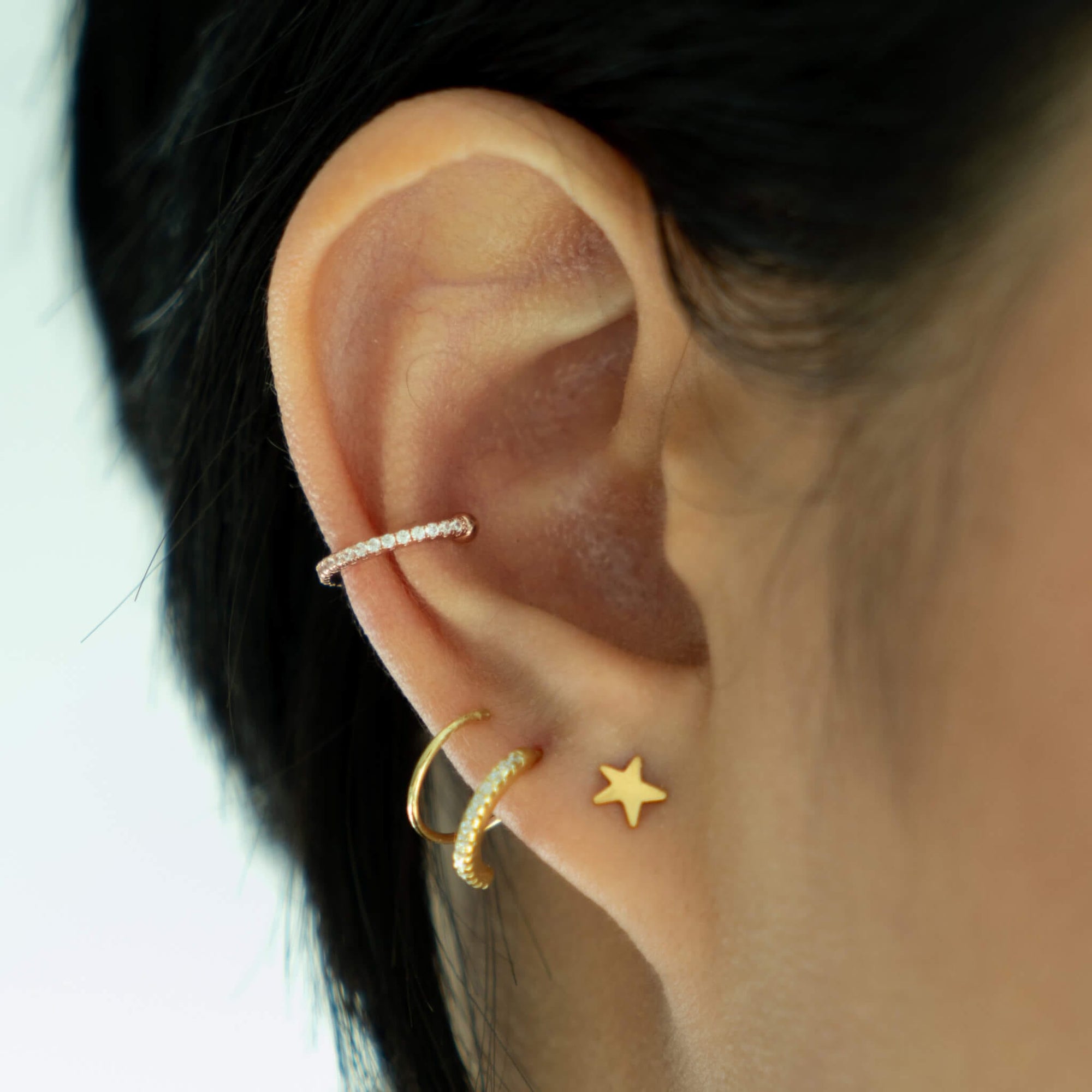 Eternity Arc Ear Cuff in Rose Gold