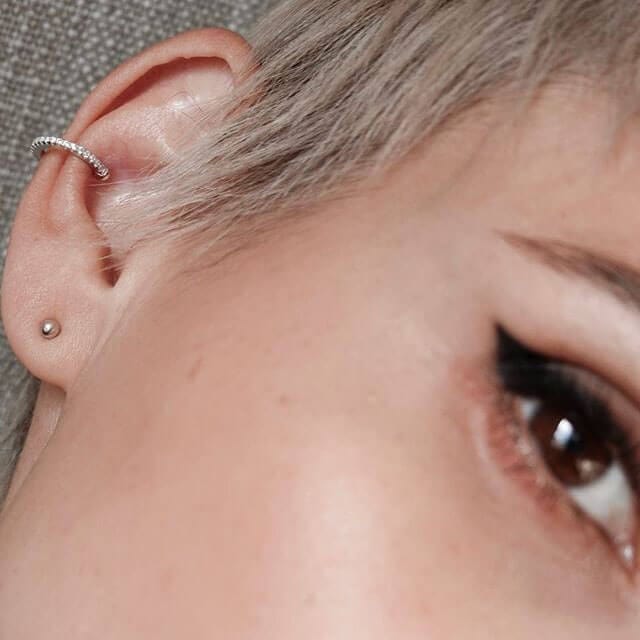 Eternity Arc Ear Cuff in Sterling Silver