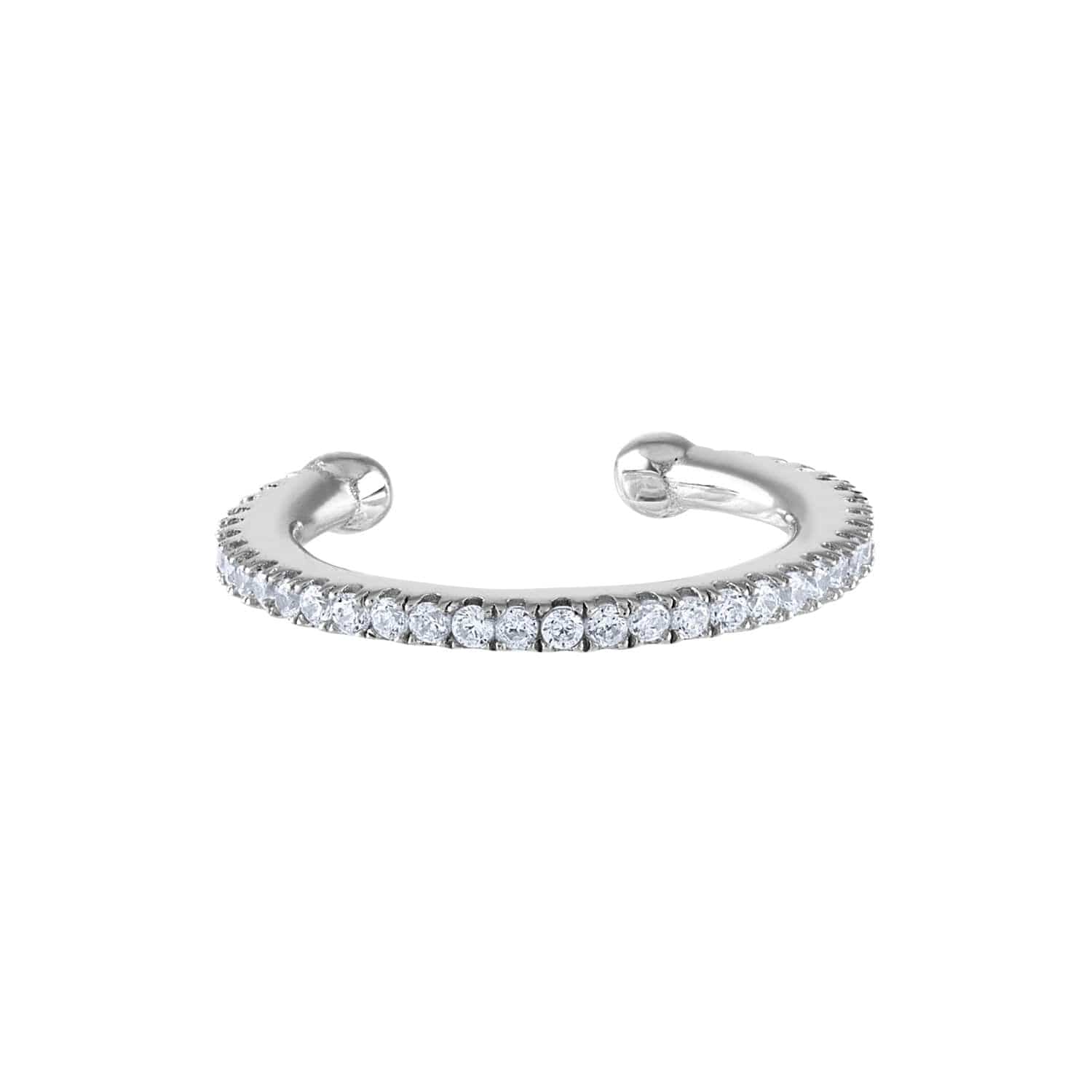 Eternity Arc Ear Cuff in Sterling Silver